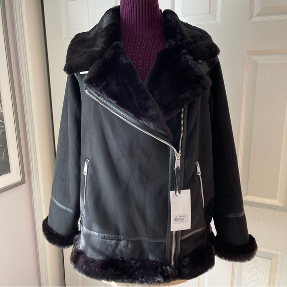 Zara Faux Suede Double Faced Long Jacket, Size L - Picture 6 of 12